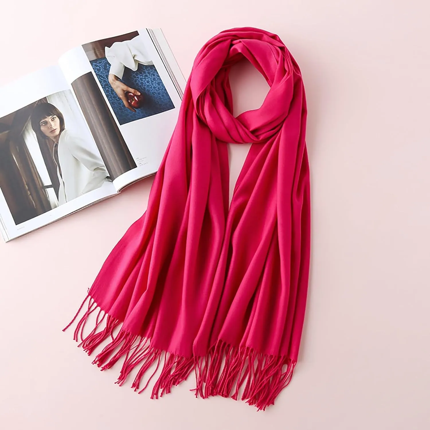 Cashmere Wool Shawl Scarf,Winter Thick Super Soft Pashminas Shawl Wrap Fall Winter Elegant Scarf
