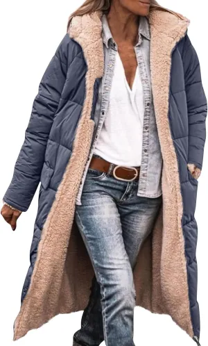 ChicCrate Women's 2025 Winter Fashion Clothes Oversized Shearling Warm Coat Fleece Long Coats Jackets Outerwear