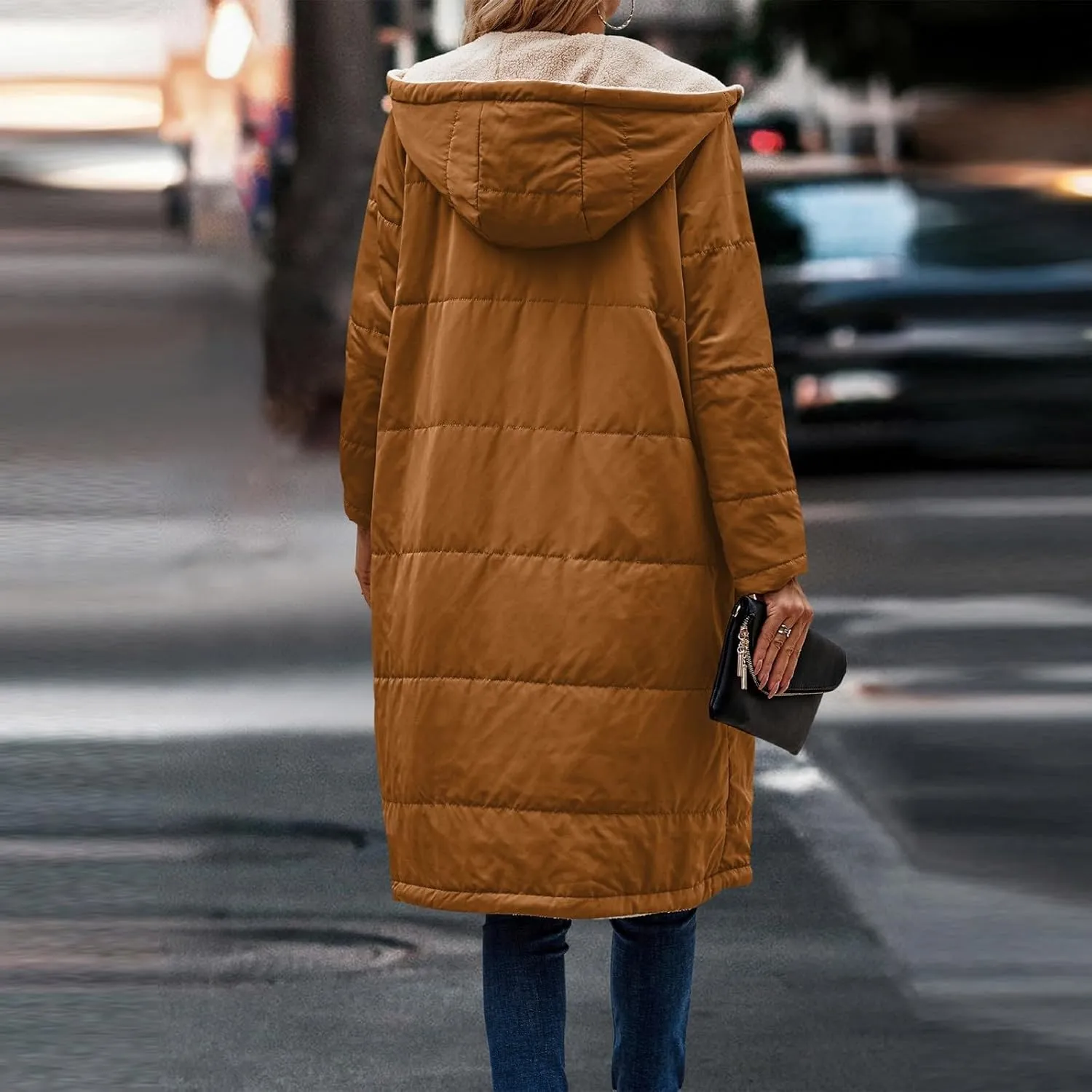 ChicCrate Women's 2025 Winter Fashion Clothes Oversized Shearling Warm Coat Fleece Long Coats Jackets Outerwear
