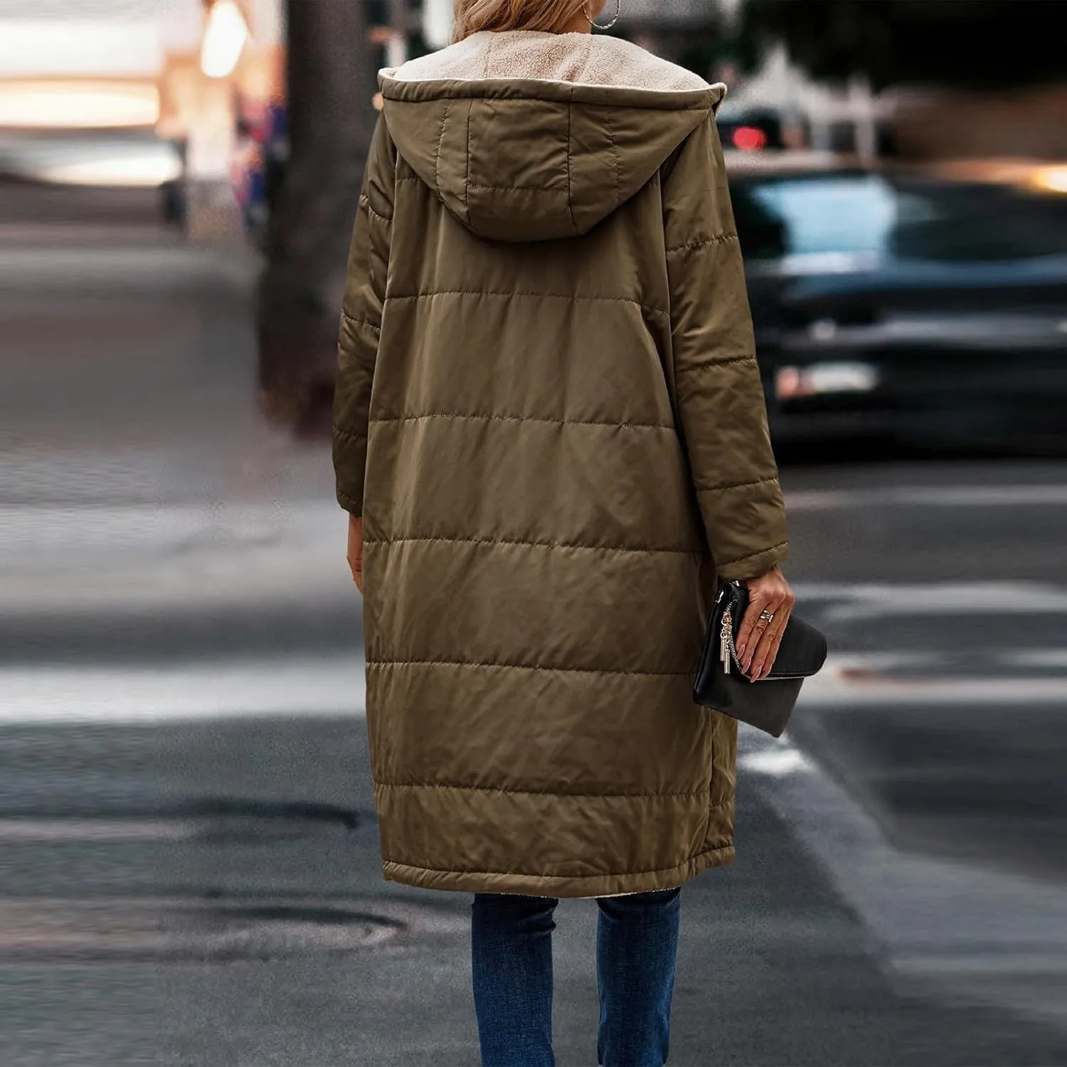 ChicCrate Women's 2025 Winter Fashion Clothes Oversized Shearling Warm Coat Fleece Long Coats Jackets Outerwear