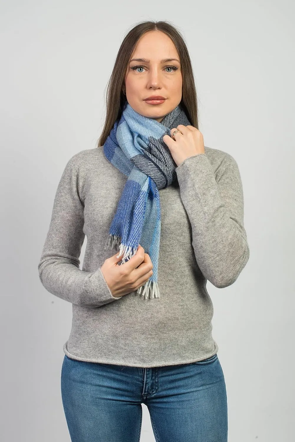 Dalle Piane Cashmere - Checked scarf in cashmere blend, Made in Italy - Men/Women