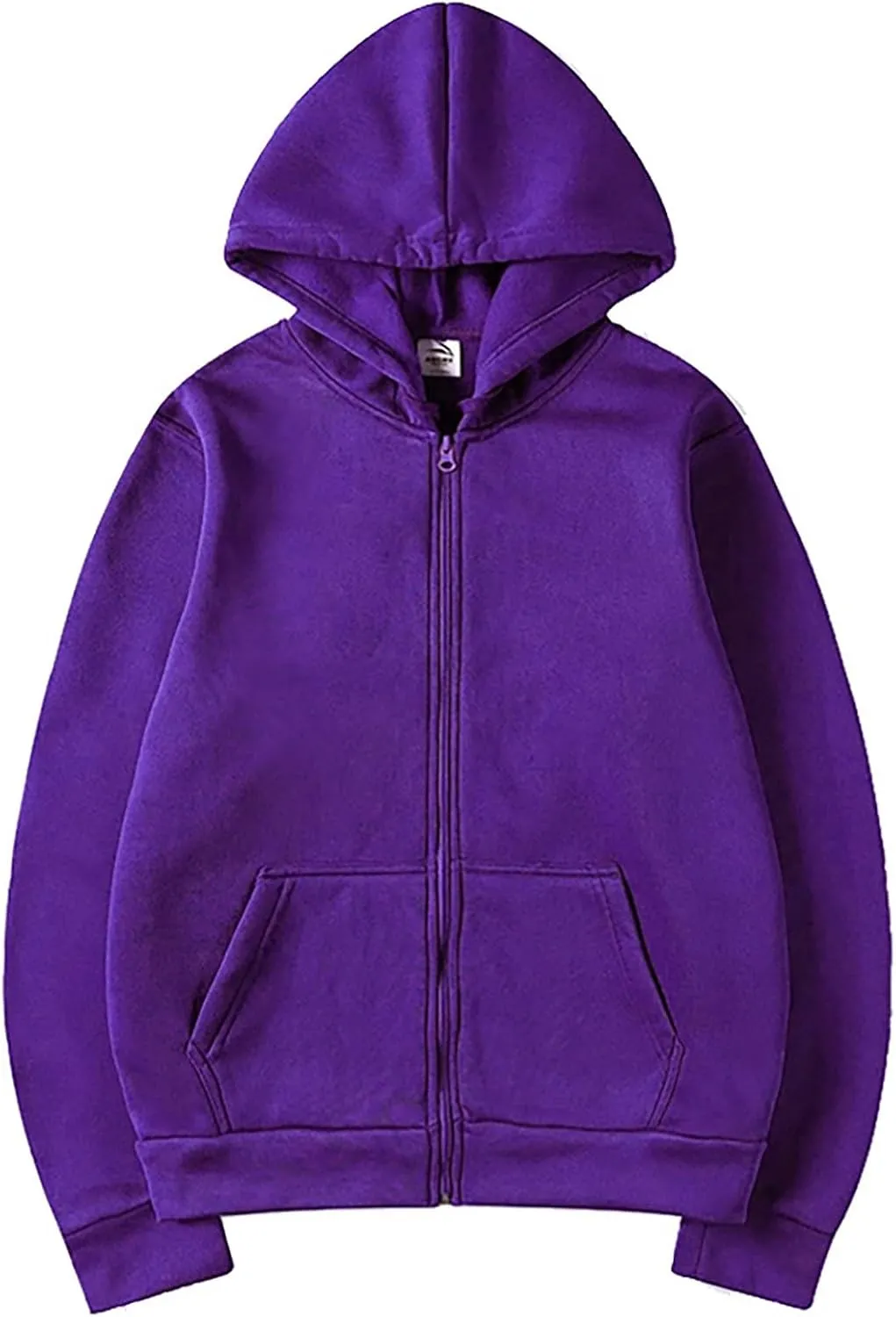 Fall Hooded Jacket for Men Casual Zipper Long Sleeve Sherpa Coat Outdoor Windproof Loose Thermal Outwear with Pocket