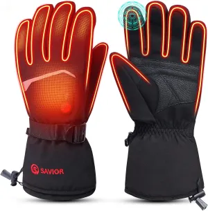 Heated Ski Gloves, 7.4V Rechargeable Battery Heating Gloves for Riding, Hiking, Motorcycling, Winter Hand Warmers