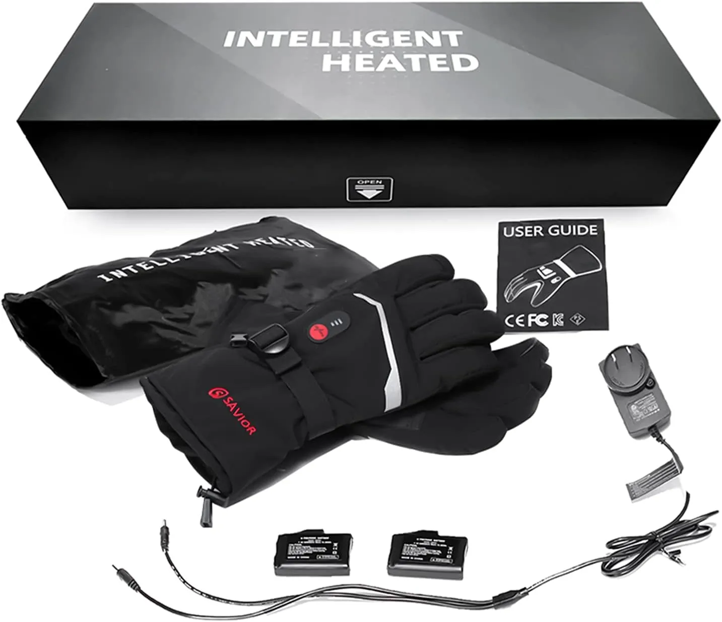 Heated Ski Gloves, 7.4V Rechargeable Battery Heating Gloves for Riding, Hiking, Motorcycling, Winter Hand Warmers