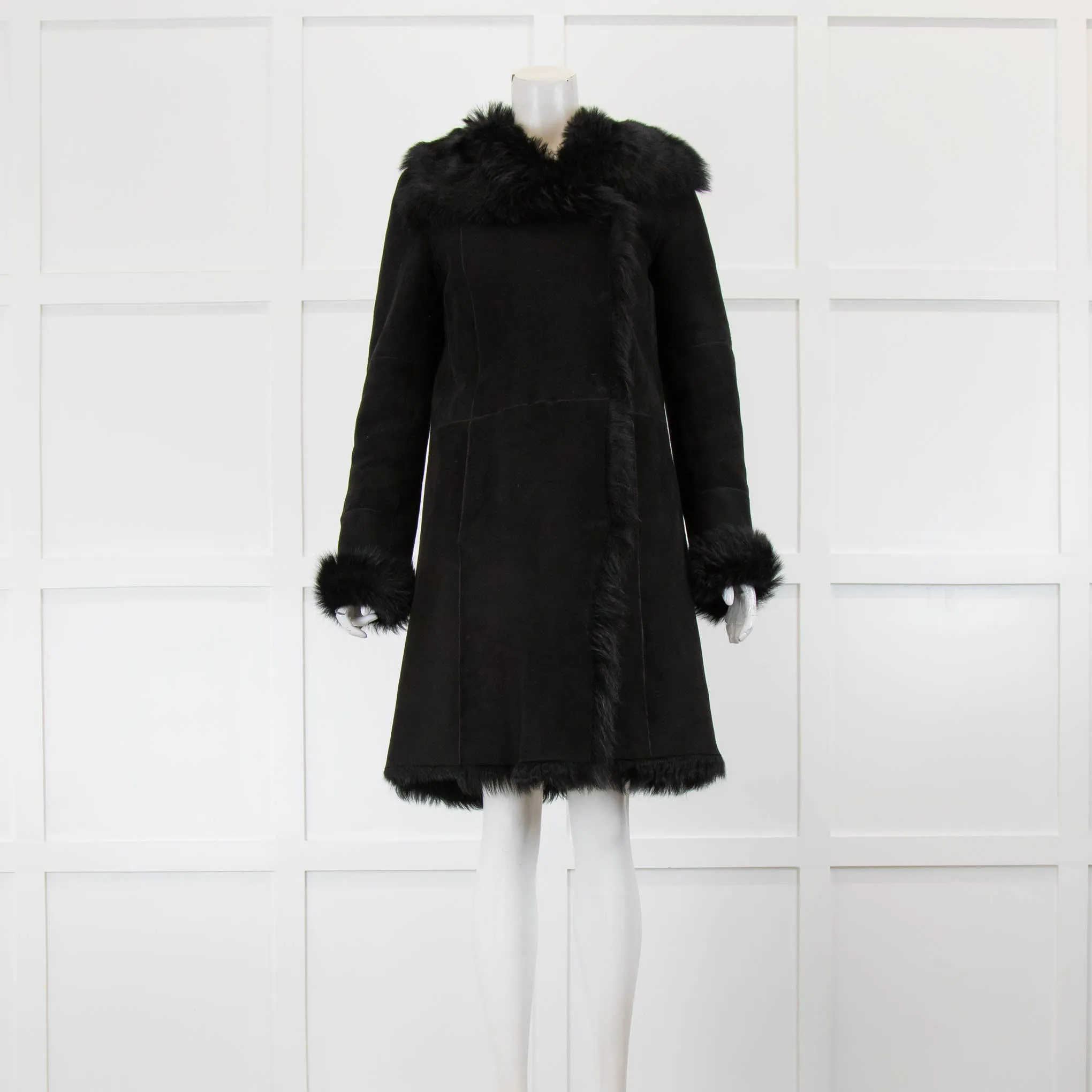 Joseph Black Shearling Coat