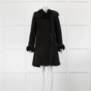 Joseph Black Shearling Coat