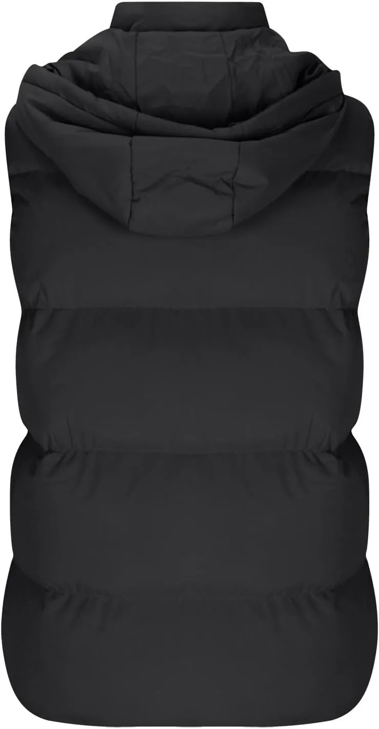 Lmdudan Men's Quilted Puffer Vest Thicken Warm Winter Coat with Hood 2024 Fashion Sleeveless Casual Zip Up Jacket Outerwear