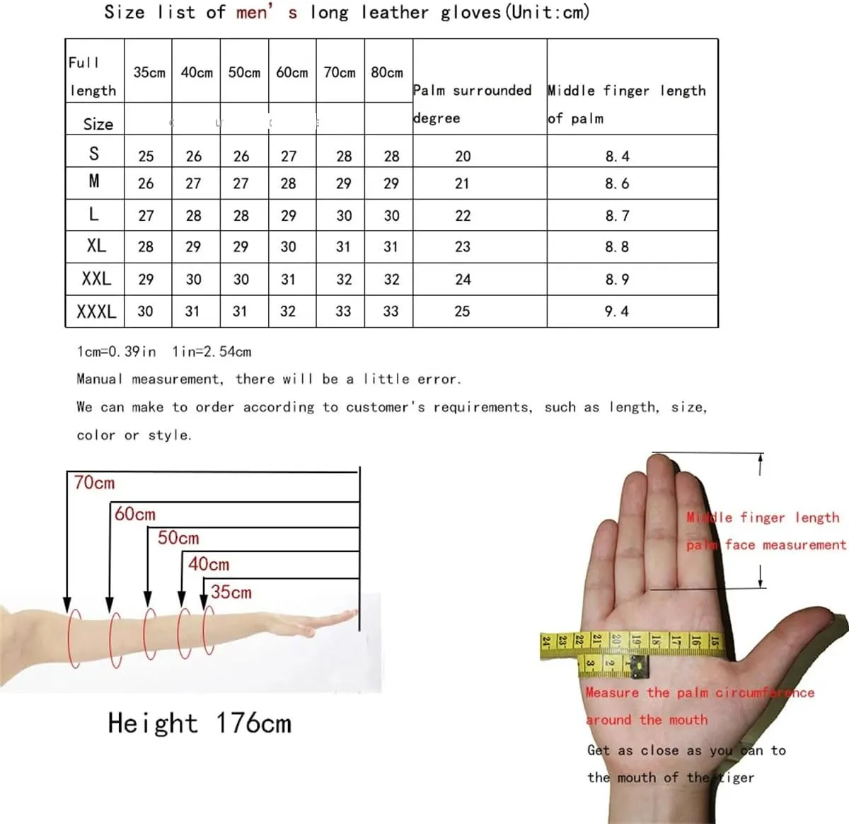 Men Sheep Leather Glove Side Open Zipper Long Gloves Sheepskin Gloves Driving Gloves