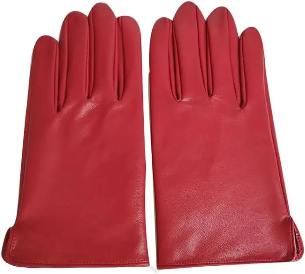 Men's Touch Screen Glove Natural Sheepskin Leather Winter Motorcycle Glove Genuine Leather Driving Glove Yellow S