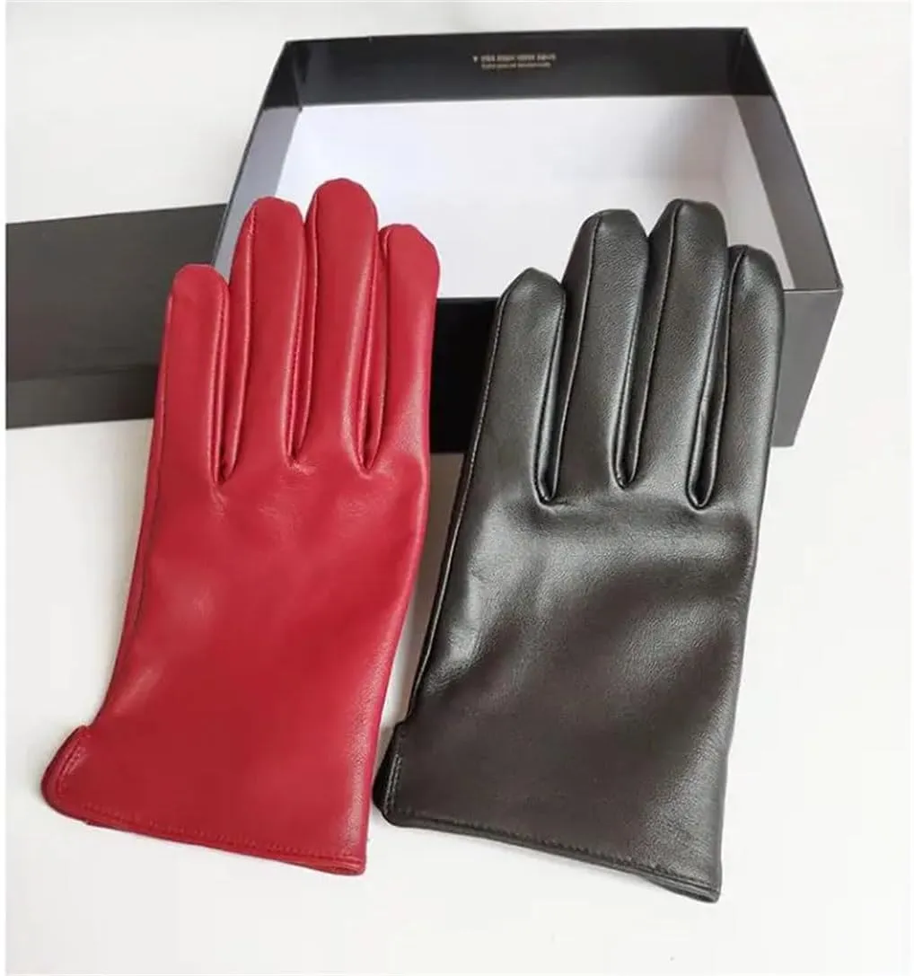 Men's Touch Screen Glove Natural Sheepskin Leather Winter Motorcycle Glove Genuine Leather Driving Glove Yellow S