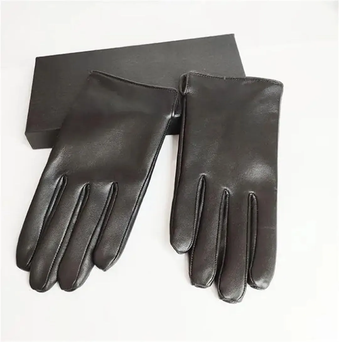 Men's Touch Screen Glove Natural Sheepskin Leather Winter Motorcycle Glove Genuine Leather Driving Glove Yellow S