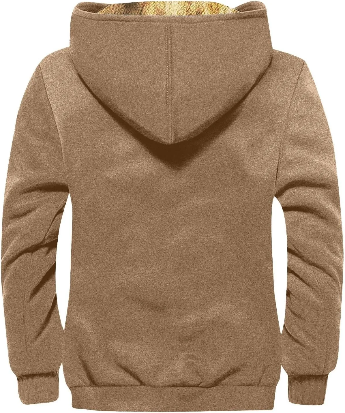RTRDE Mens Work Jacket Fleece Sherpa Lined Hoodie Jackets Long Sleeve Printed Zip Up Winter Coats Work Jacket, M-7XL