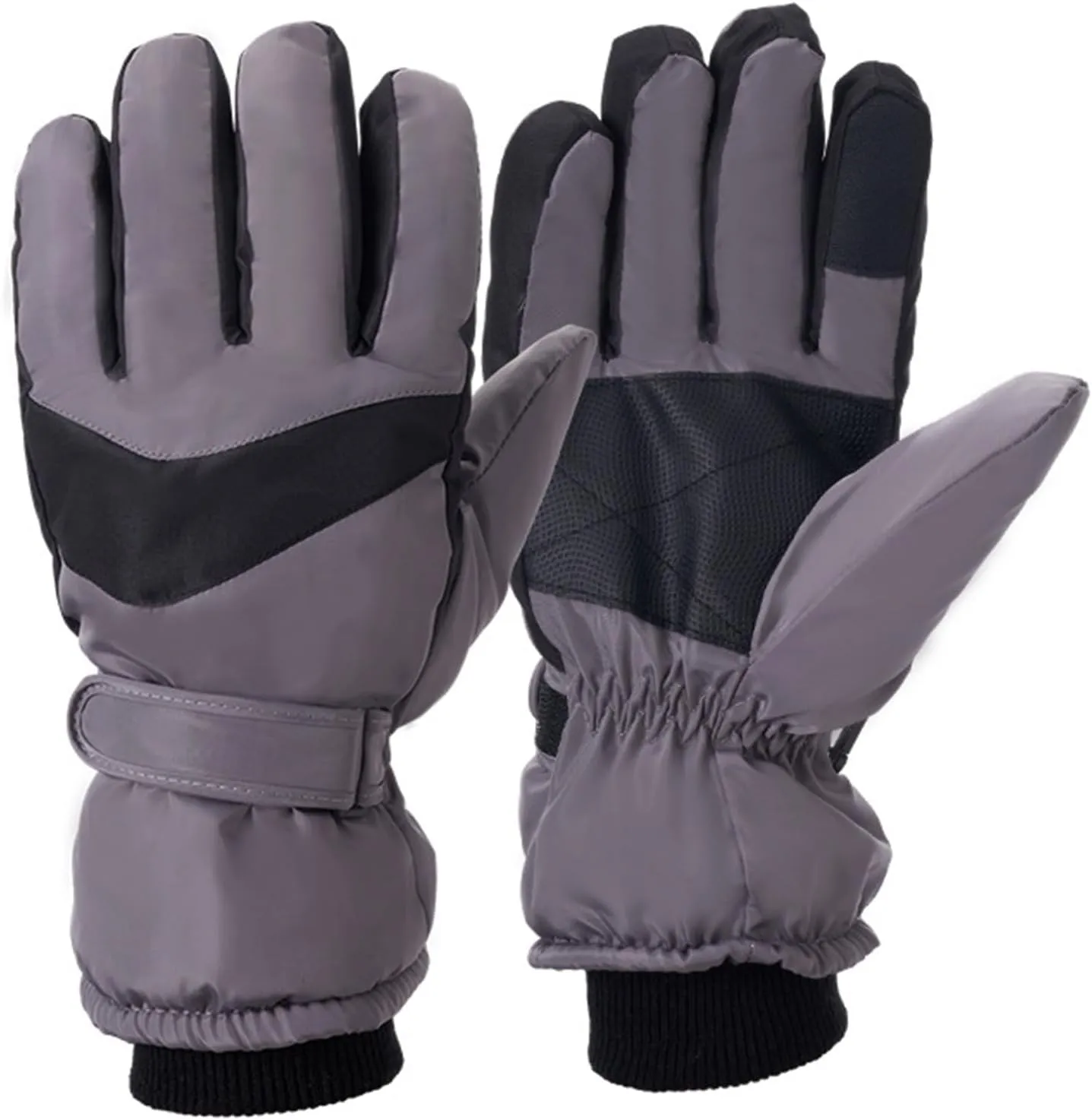 Winter Gloves Men,Full Fingers Touch Screen Thermal Fleece Lining Warmers Gloves for Kids Skiing Hiking Driving