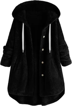 Women's Fashion Winter Coat Warm Faux Shearling Shaggy Shacket Jacket Color Block Oversized Fluffy Sherpa Outerwear