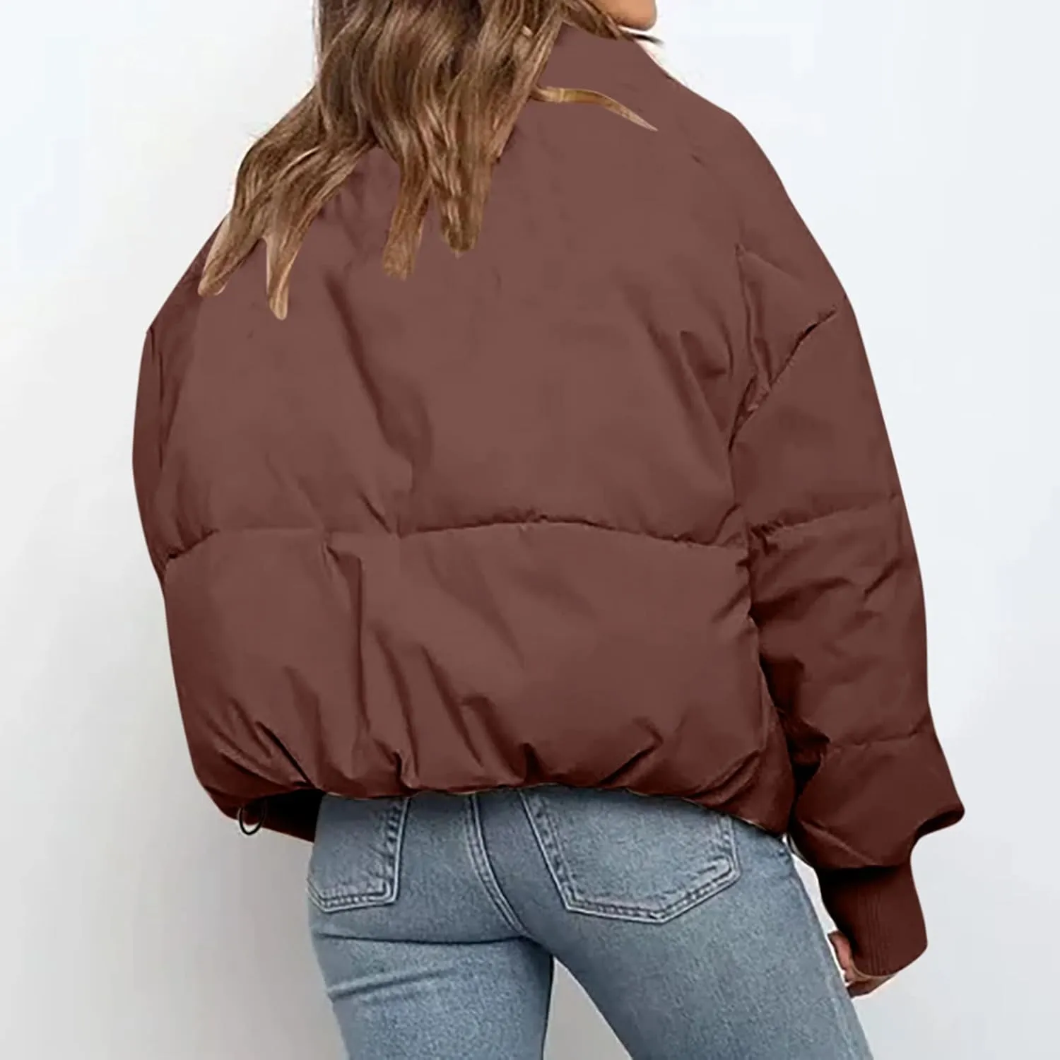 Women's Winter Puffer Coat Thicken Padded Down Jacket Outdoor Shearling Warm Quilted Casual Zipper 2024 Trendy Parka Outwear
