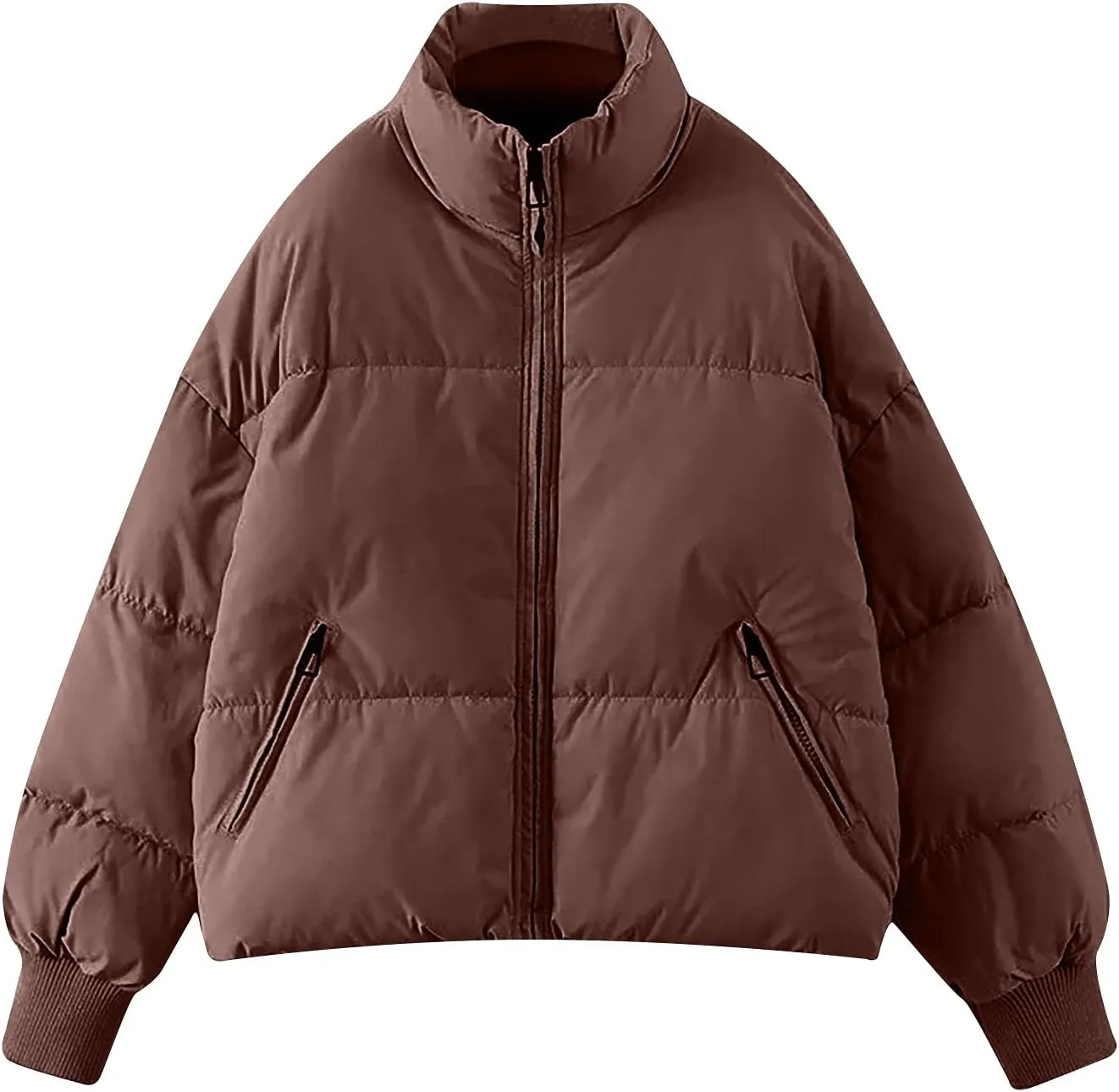 Women's Winter Puffer Coat Thicken Padded Down Jacket Outdoor Shearling Warm Quilted Casual Zipper 2024 Trendy Parka Outwear