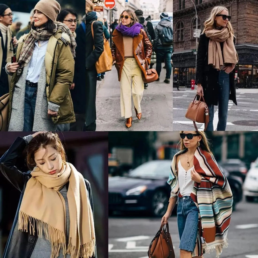 Women's Winter Spring Warm Plaid Scarves,Cashmere Feel Scarf,Knit Tassel Thick Shawl,Birthday Christmas New Year Gift.